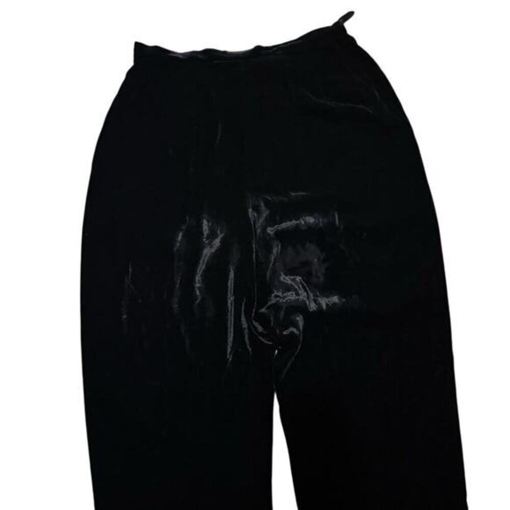 Anne Klein II Velvet Pants Black Wide Leg Trousers Womens 10 Quiet Luxury - Picture 5 of 7